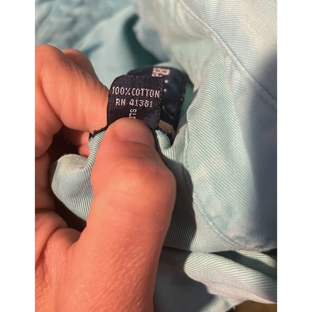 Ralph Lauren Blake Classic Button Front Shirt Mens XL Aqua Turquoise Pink Pony - Picture 5 of 14